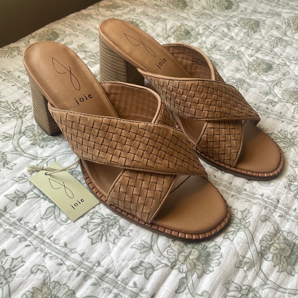 Joie Woven huarache Cross-strap Leather Sandals